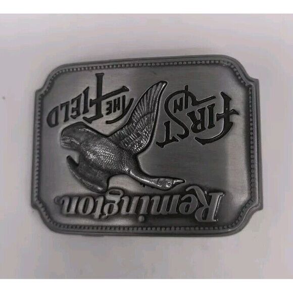VINTAGE 1980 REMINGTON FIRST IN THE FIELD CANADIAN GOOSE BELT BUCKLE by Sid Bell - Picture 3 of 8